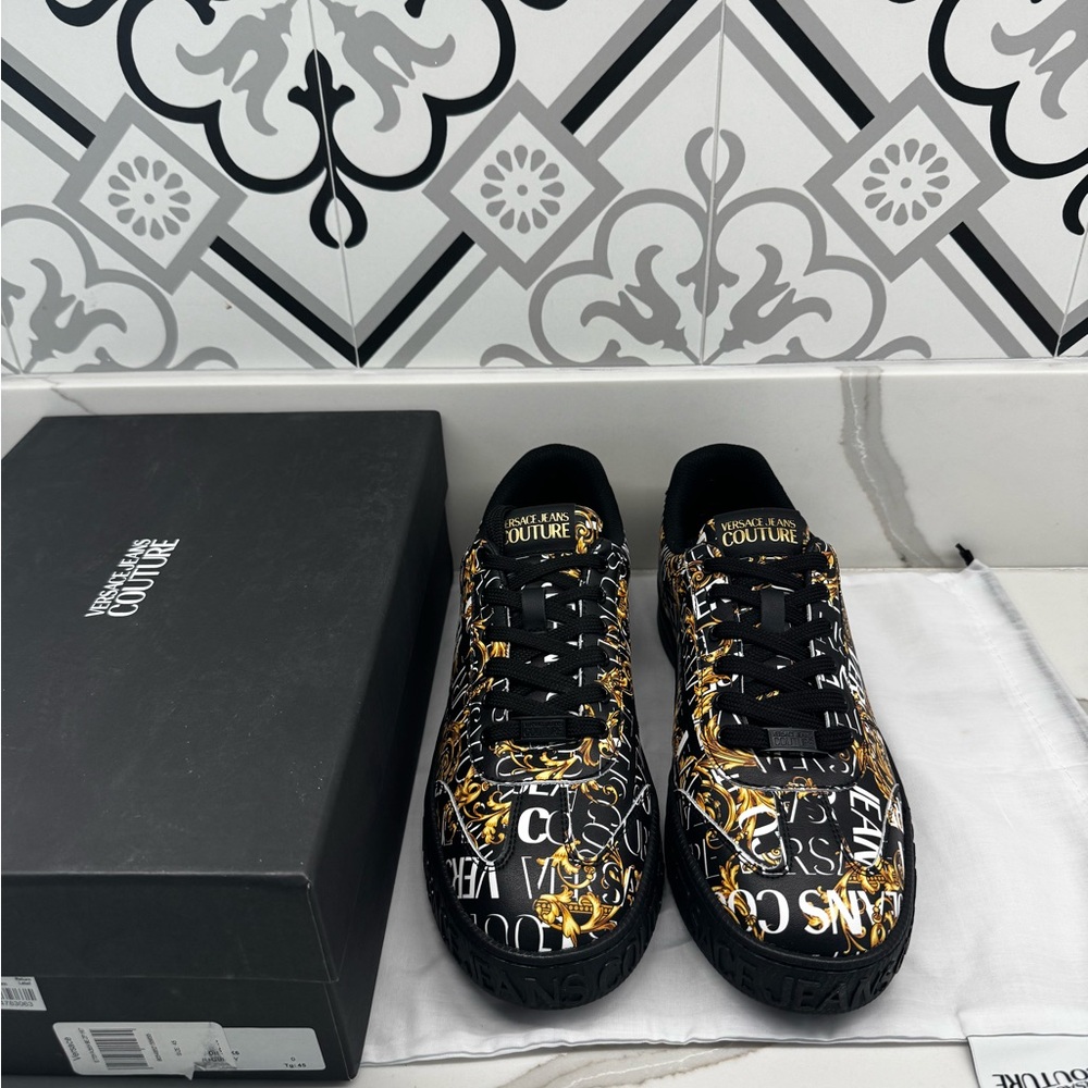 Versace Jeans Collection Black and Gold Men's Shoes